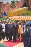 His Majesty, King Norodom Sihamoni of the Kingdom of Cambodia at the Royal Ploughing Ceremony in Phnom Penh, 12 May 2008