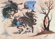 Central Asia: Siyah Kalem School, 15th century: Combat between two qilin (mythical hooved chimerical creatures)